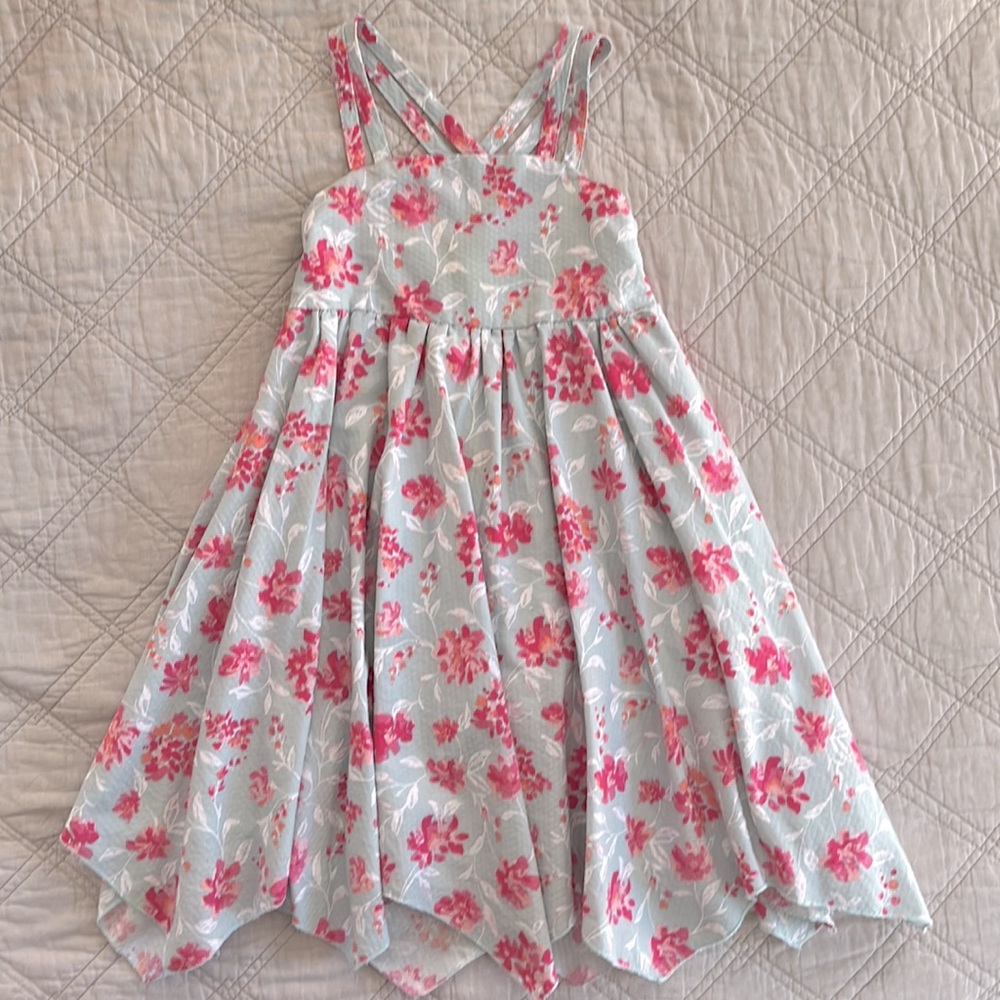 Girls Empire Waist Midi Scarf Hem Dress